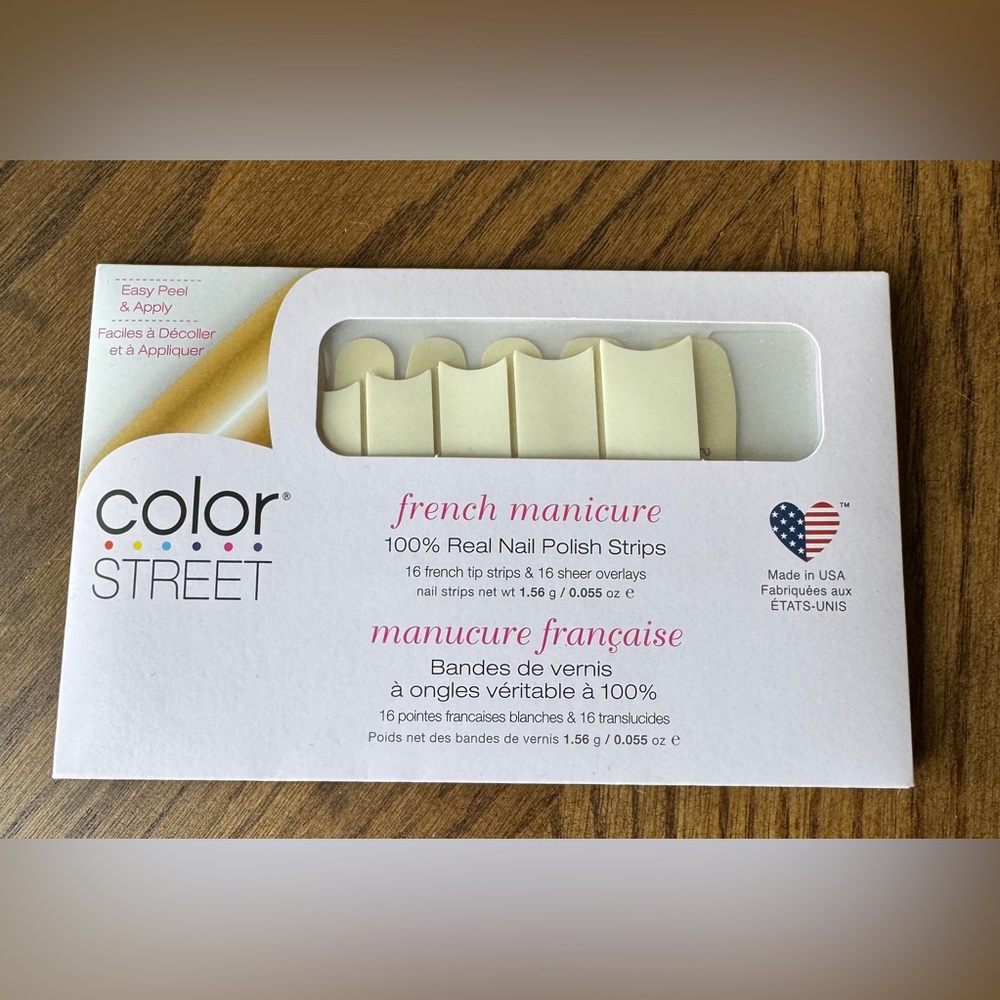 2 Color Street (1) Meet Me In Paris Nail Strips and (1) Clear strips